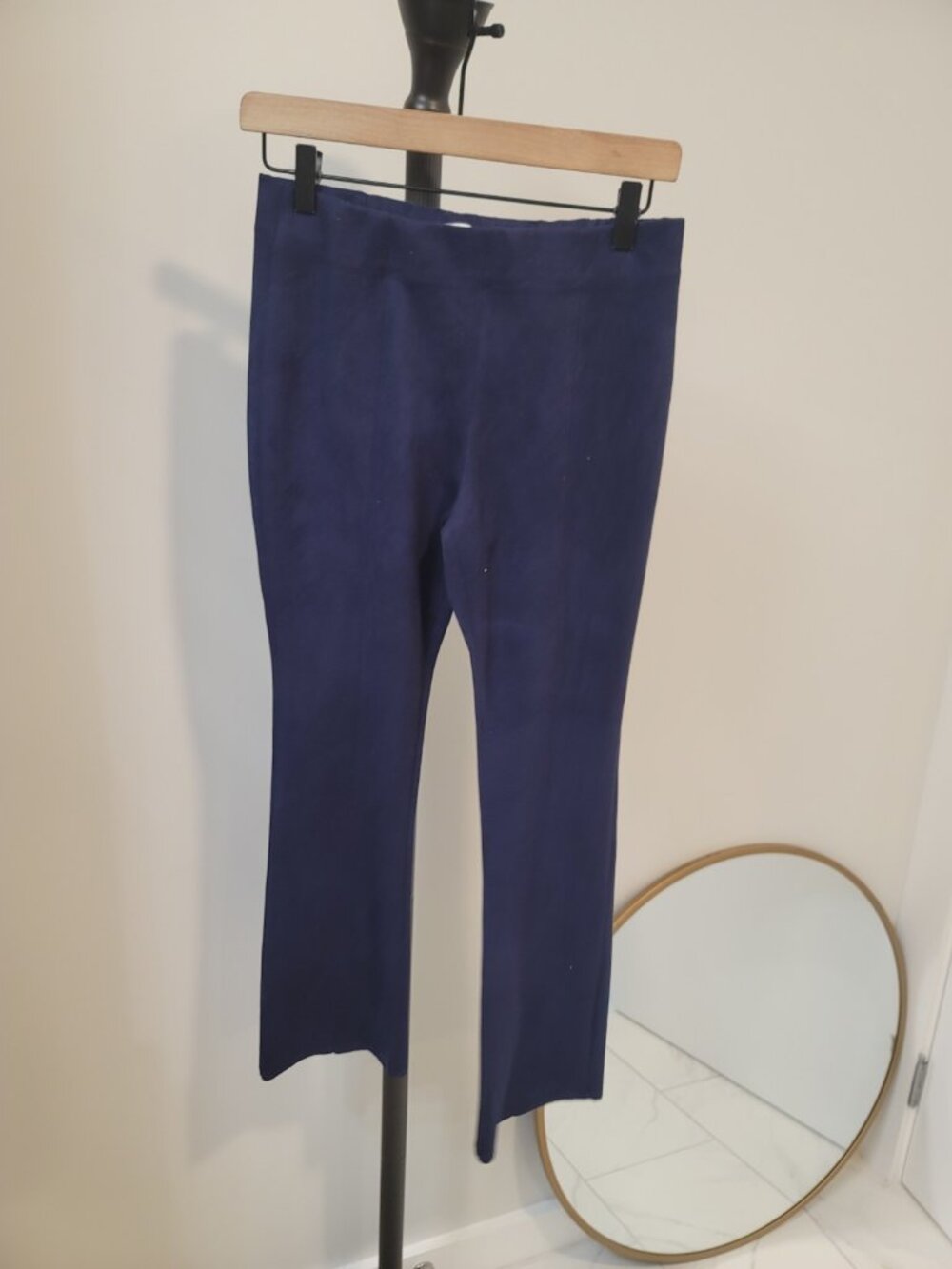 Ann Mashburn Pants Womens S Blue Career Wool Blend Flared Faye Pants